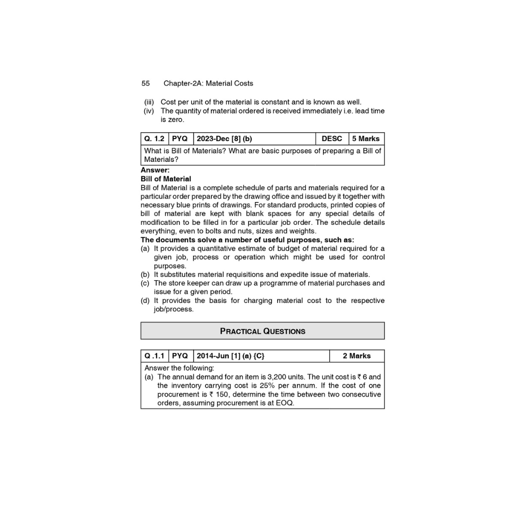 CMA Inter solved papers