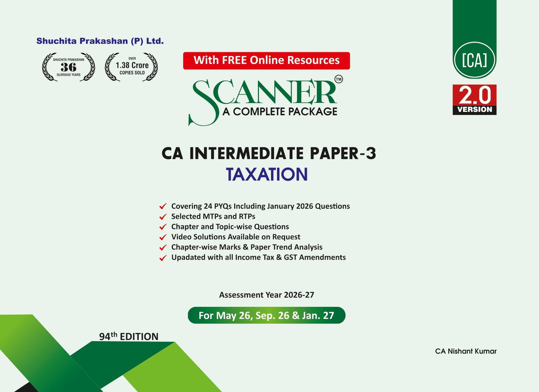 CA Inter Paper - 3 Taxation May 26, Sep. 26 & Jan. 27