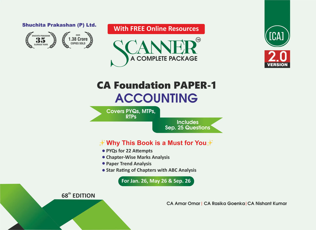 CA Foundation Paper - 1 Accounting Jan 26, May 26 & Sep 26