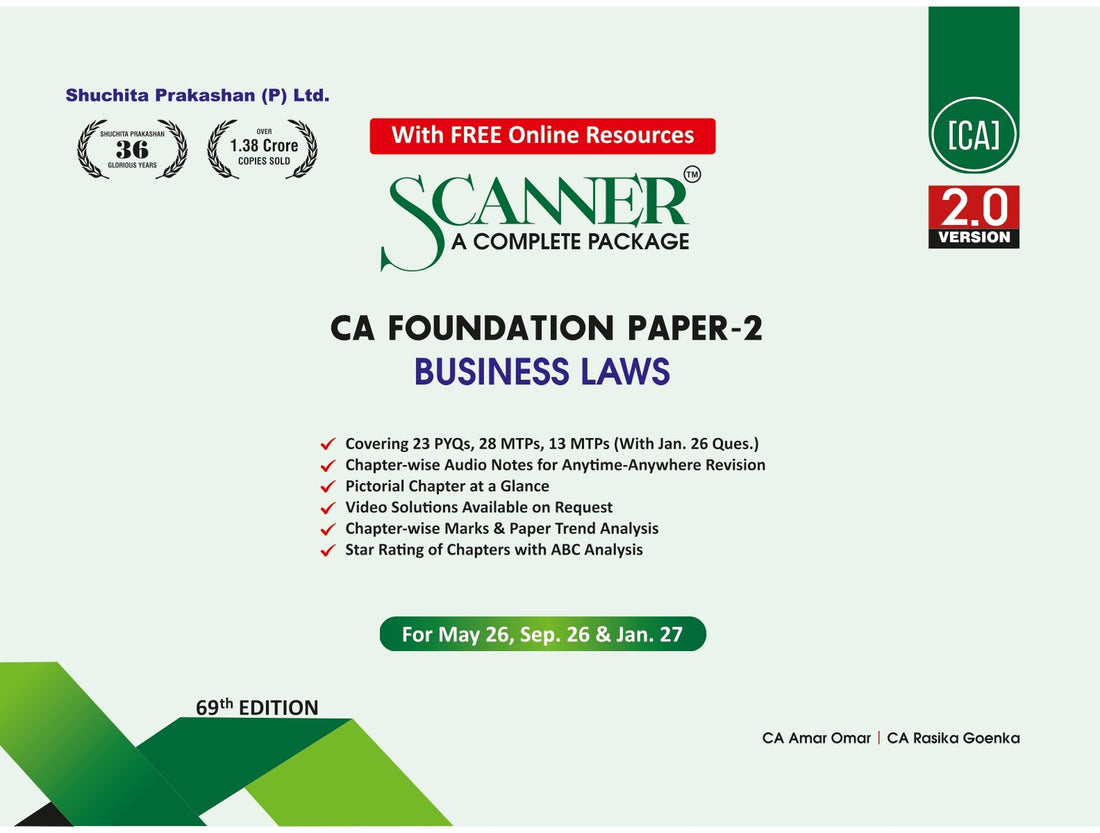 CA Foundation Paper - 2 Business Laws For May 26, Sep. 26 & Jan. 27 Books available on 18-February-2026