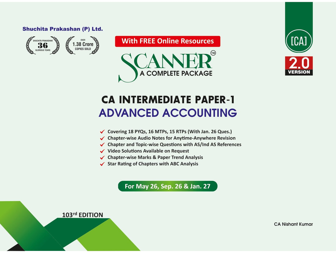 CA Inter Paper - 1 Advanced Accounting For May 26, Sep. 26 & Jan. 27