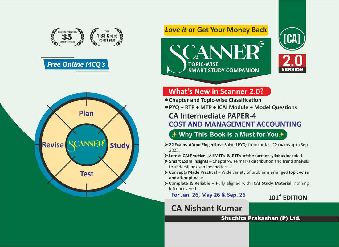 CA Inter Paper - 4 Cost and Management Accounting Jan. 26, May 26 & Sep. 26