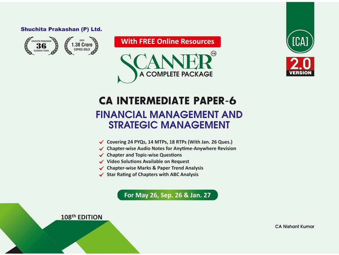 CA Inter Paper - 6 Financial Management and Strategic Management For May. 26, Sep 26 & Jan. 27