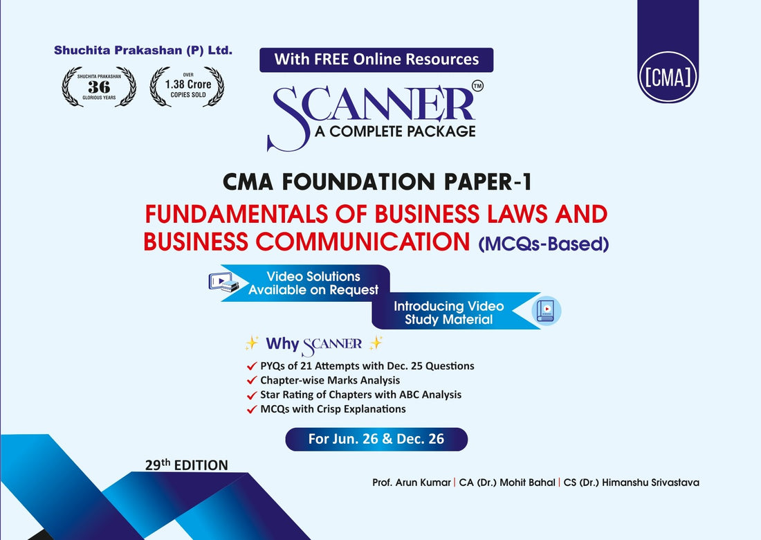 CMA Foundation Paper - 1 Fundamentals of Business Laws and Business Communication for Jun.26, Dec.26