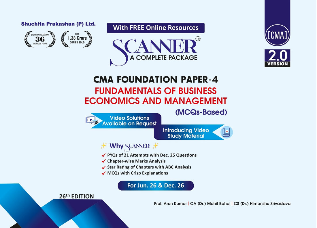 CMA Foundation Paper - 4 Fundamentals of Business Economics and Management For Jun.26 & Dec.26