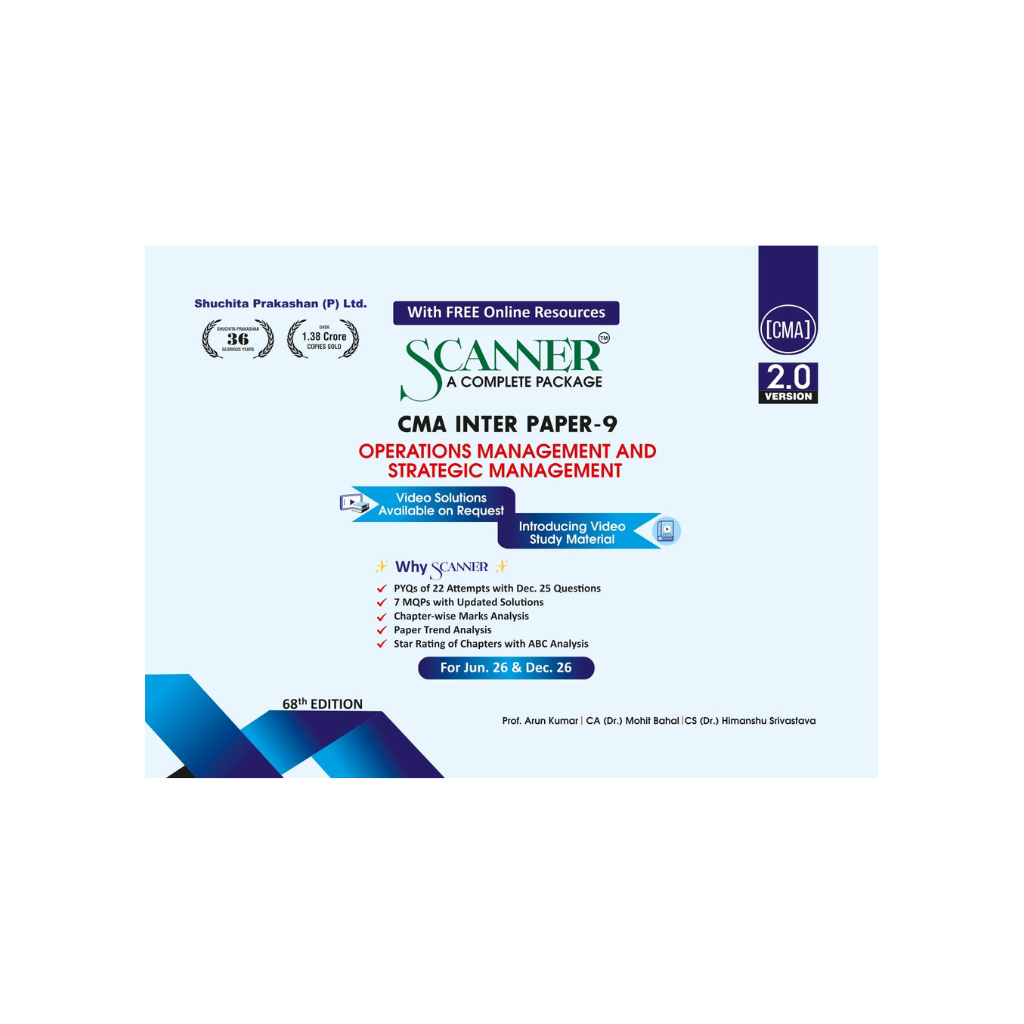 CMA Inter Paper - 9 Operations Management and Strategic Management Jun'26 ,Dec'26