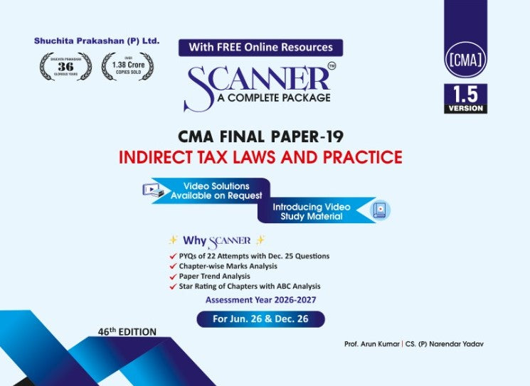 CMA Final Paper - 19 Indirect Tax Laws And Practice For Jun'26, Dec'26